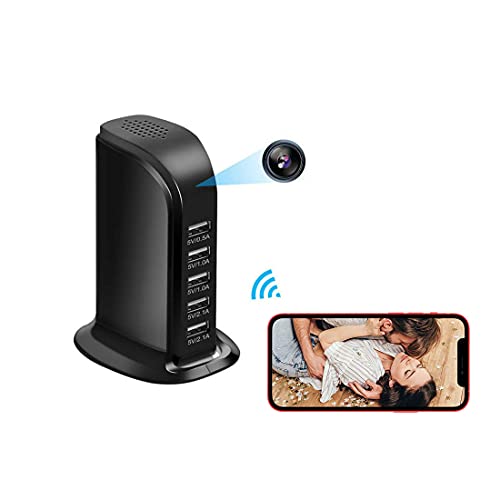 Hidden Camera WiFi Spy Camera ,1080P Video Wireless USB Hidden Cameras Covert Nanny Camera Motion Detection, Loop Recording for Home Office Security Surveillance 2021 Upgraded Version