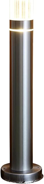 Biard Silver Stainless Steel Modern LED Bollard Post Light with Diffused Light Effect - Easy to Install - IP44 Weatherproof Protection - Ideal for Garden, Lawn, Landscaping, Driveway, Path & Patio