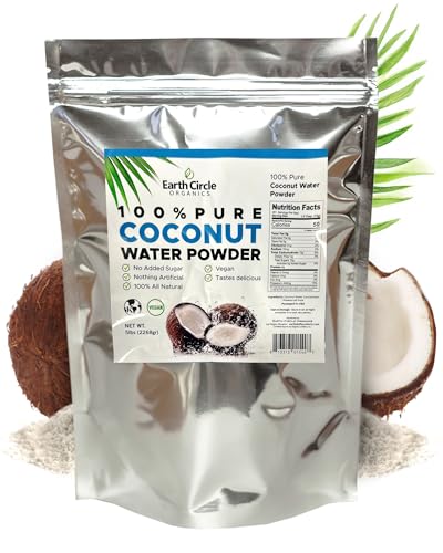 Earth Circle Organics Pure Coconut Water Powder | Coconut Electrolyte Powder for Energy and Hydration Supplement | No Additives | Unsweetened | Vegan | Keto | Gluten Free - 5lbs