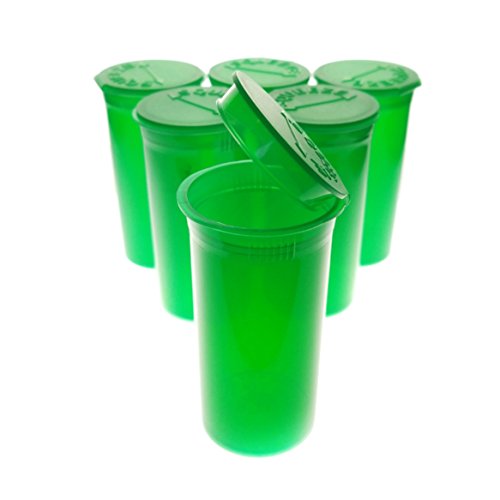 50 Pack of Green Translucent 13 Dram Premium Squeeze Pop Top Medical Prescription