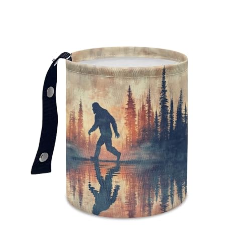 Image of Bigfoot Forest Collapsible Waste Basket Bin Car Trash Can Seat - Car Garbage Bag,Small Trash Can Car Accessories Interior for Car SUV Trucks