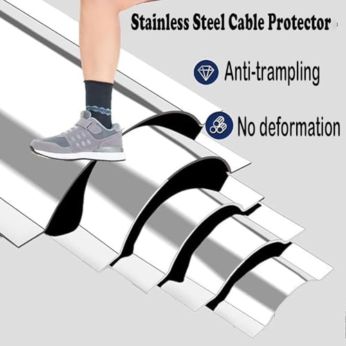 Corrector de cables semicircular, canaleta gruesa con cubierta de metal para suelo, exterior, taller y gestión de cables de TV