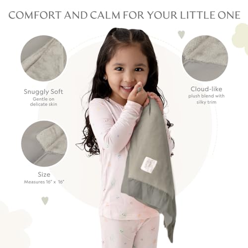 Image of Ultra-Soft Lovey Security Blanket Plush, Satin Trim 16x16 Cream