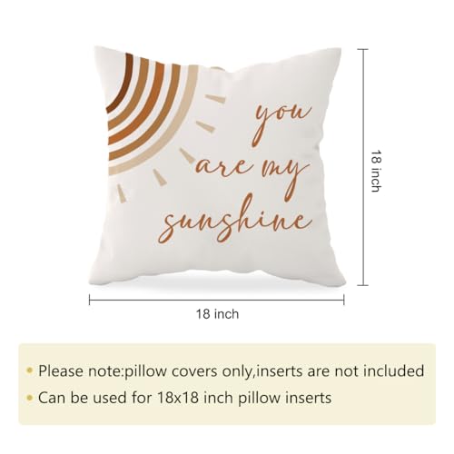 Honlung KT94 You Are My Sunshine Throw Pillow Covers,Inspirational Quote Abstract Boho Sun Sunshine Decorative Throw Pillow Cases 18''X18'' For Home Girls Room Baby Room Nursery,Kids Girls Teens Gifts thumb #4