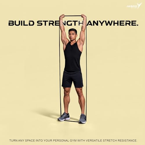 Image of Jaspo Fit Stretch Latex Resistance Band for Workout | Durable Exercise & Stretching Bands for Home Gym | Strength Training, Flexibility & Mobility | Ideal for Men & Women - S (15-30 kgs)