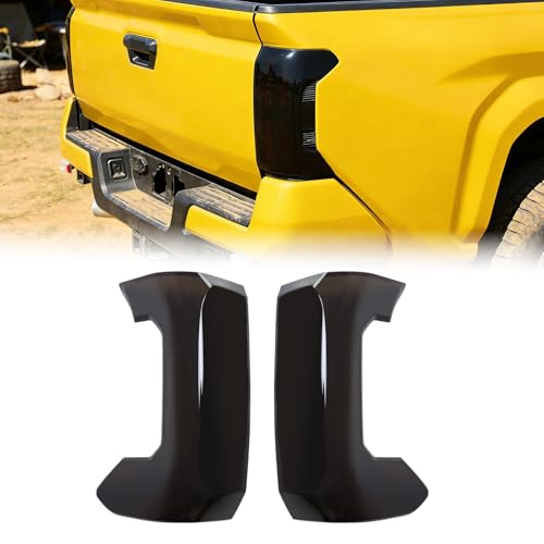 Tail Light Lamp Cover Compatible with Toyota Tacoma 2024 2025 Taillight Protector Guard Cover Shield Lens Trim Bezel Shell Shade Frame Pair Smoked Black