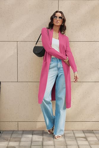 Image of GRACE KARIN Essential Solid Open Front Maxi Long Knitted Cardigan Sweater for Women