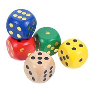 Sosoport 5 Stück Holzspielwürfel Set Bunt