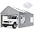 SmoothNovelty 10x20ft Canopy Sidewalls Only Carport Frame Replacement Sidewall Cover with Roll-up Windows Doors, UV Resistant Waterproof All-Season Tarp with 40 Straps Ideal for Garage Storage, Gray