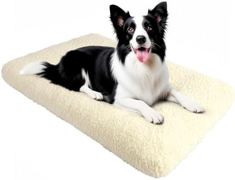 Mora Pets Dog Bed Comfy Dog Crate Beds Plush Pet Sleeping Mat Washable Pets Mattress Anti-Slip Crate Mat Soft Kennel Pad for Large, Medium, Small Dogs Cats Breeds, 35