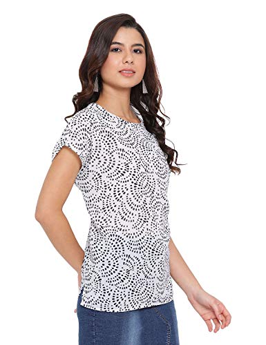 Image of oxolloxo Women Printed Short Sleeve Round Neck Regular Top