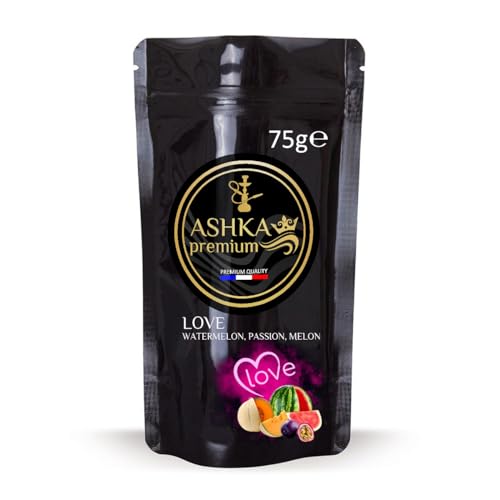 Ashka Premium - Goût chicha Love: Passion, Pastèque et Melon - Doypack 75g - saveur shisha