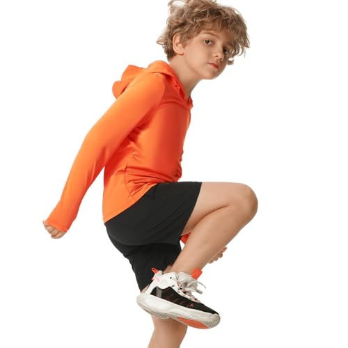 HODOSPORTS Boys Rash Guard Swim Shirt Long Sleeve for Kids UPF 50+ Sun Protection Hooded Swimming Hiking Shirts Swimsuit3