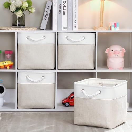 Mangata 30x30x30cm Aufbewahrungsbox Stoff, Aufbewahrungskorb zum Organisieren von Kleidung und Spielzeug, Boxen für Schrank… – Ansicht 6