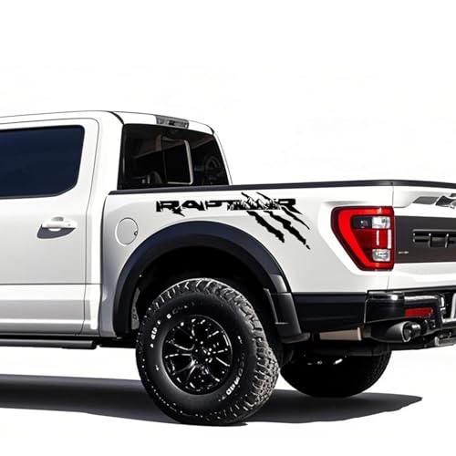 2 Pcs Truck Bed Side Vinyl Claw Graphics Decal Pickup Mountains and Forests Decorative Stickers for Ford F150 F-150 Ranger Raptor (Black)