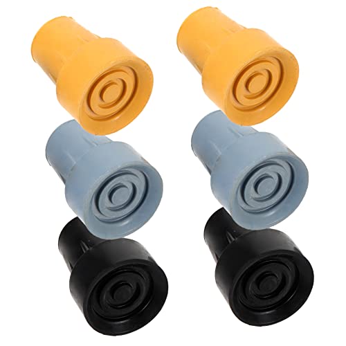 HOMOCONO 6個 松葉杖滑り止めマット 登山杖フットカバー トレッキングポールカバー 滑り止め松葉杖 摩耗した標準ポールチップ トレッキングチップ交換 トレッキングポールフットカバー ゴム