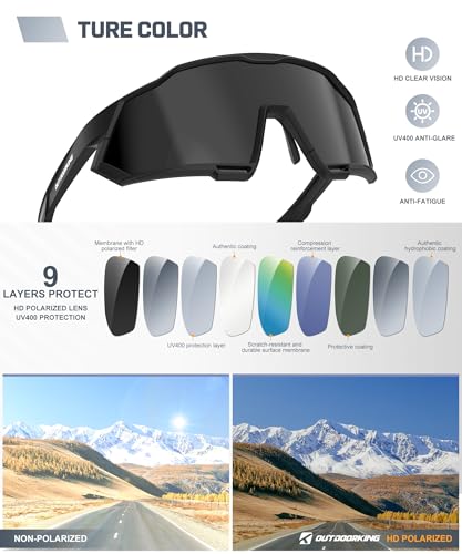 Image of Sport Polarized Sunglasses for Men and Women, Stylish and Lightweight Cycling Sunglasses with UV400 Protection