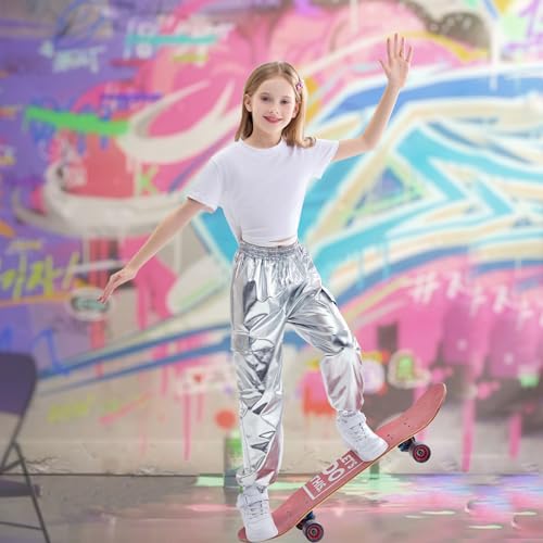 Image of Kids Cotton Jogger Cargo Pants for Boy's Girls' Loose Street Hip Hop Dance