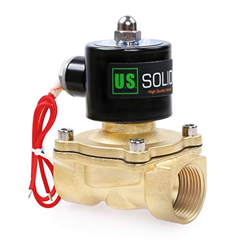 U.S. Solid 220V AC 1" G Válvula de solenoide eléctrica Latón Normalmente Cerrado Solenoid Valve Impulsado Directamente para Agua Aire Aceite Diesel Viton Material del sello