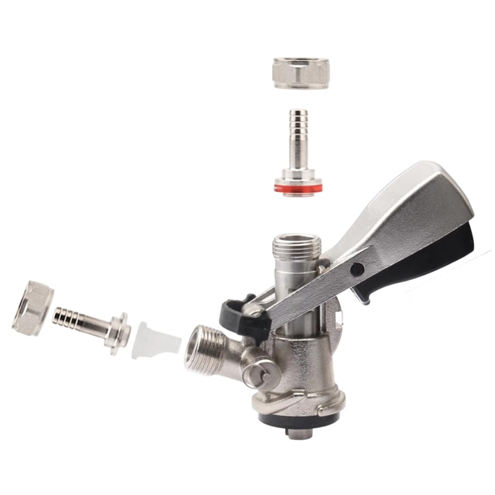 UDSKNV[KSL All-SS A/D/S Type Keg Coupler with 8mm Duotight Push-Fit Design for Homebrewing Applications S