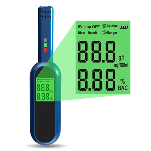 Image of Professional Alcohol Tester Digital Display Breath Analyzer High-Precision Breathalyzer Audible Alert with LCD Display Alcohol Detector (Model S-9)