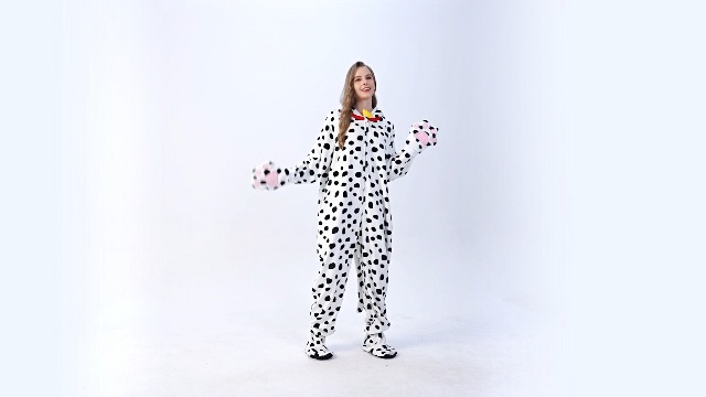 Costume Adulto Dalmata 4 Pezzi | Fascia, Papillon, Coda E Guanti | Taglia Unica | Carnevale E Feste