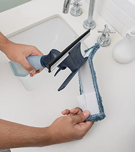 Limpa Vidros 3 em 1 com Rodo, Spray Borrifador e Reservatório - Oikos