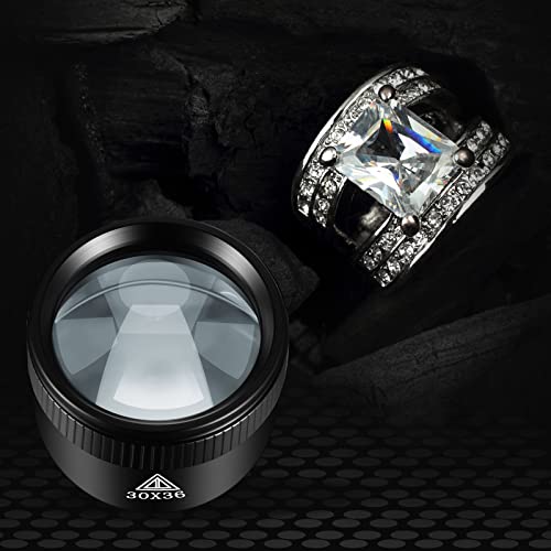 5 Pcs Jewelers Loupe Portable Monocular Magnifier Magnifying Glass Eye Loops Magnifier with 30 x 36 mm Lens Watch Jewelry Experimental Repair Tool for Textile Optical Circuit Coins (5X 10X 15X 20X)