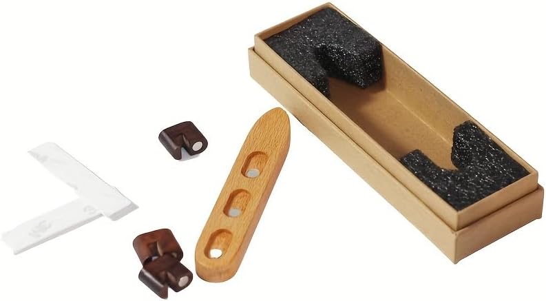 Wooden Cable Organizer - Adhesive Cord Management Clips for Desk, No-Drill Charger Cable Holder and Wire Keeper, Natural Wood Desktop Cable Manager for Home Office Nightstand Clutter-Free