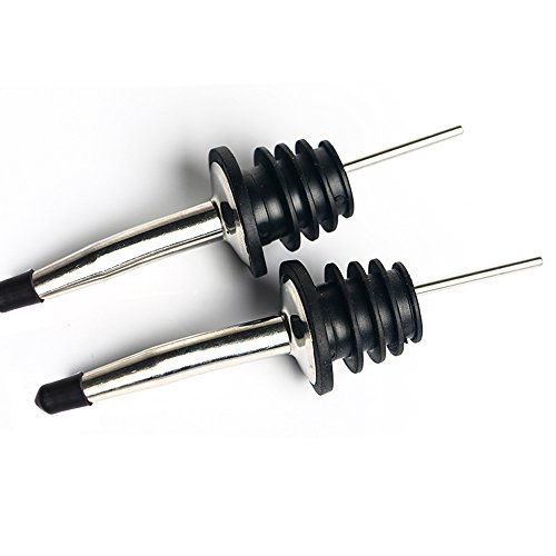 Swpeet 15 Pcs Stainless Steel Liquor Bottle Speed Pourers Tapered Spout With Rubber Dust Caps Perfect For Pubs, Clubs, Restaurants, Bars, Coffee Shops And Diners #TOP6