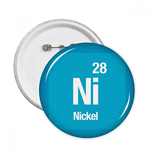 Badge bouton rond science Ni Nickel décoration vêtements pin's chimie multicolore grand format L