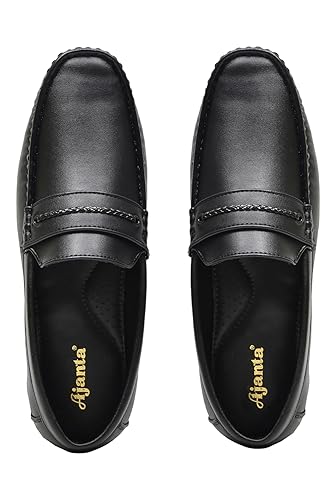 Image of AJANTA Men's Loafers for Men | Formal & Casual Office Shoes | Lightweight Comfortable Walking Footwear | Cushioned Travel & Daily Wear Shoes | Flexible Anti-Skid Loafers for Men