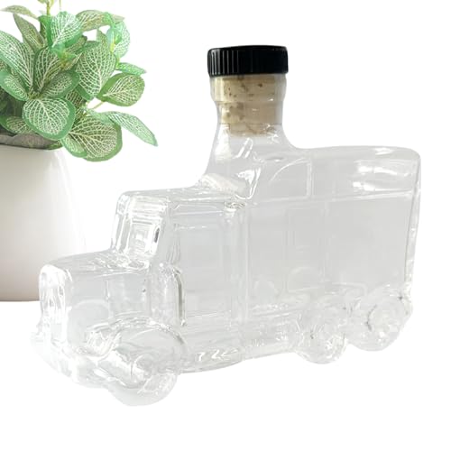 ワインデカンター | ハーフトラック バーボン ポウラー,375ml 装飾用デカンター ユニークな栓付き リカー ビール シャンパン パーティー ホームバー ギフトに最適 おしゃれな贈り物
