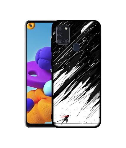 Image of Geometric Strom Design Premium 2D Printed Metal Back Case Cover for Samsung Galaxy A21S 4G