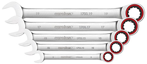Preisvergleich Produktbild CAROLUS 1700.0005 Maul-Ringratschenschlüssel-Satz, 5-TLG