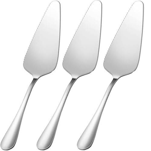 tiokin Tortenheber Set Edelstahl,3 Stück Kuchenschaufel Edelstahl Poliert Tortenschaufel Kuchenmesser Mit Gezackten Kanten,Tortenmesser Set Für...