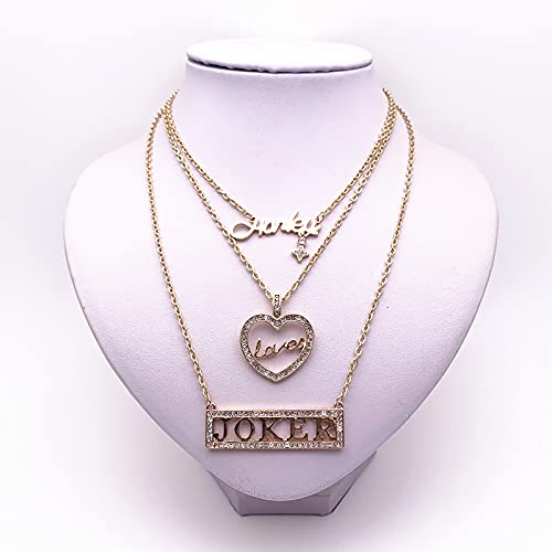 DreamWater Halloween Cosplay Three Piece Love Charm Necklace Gifts for Woman Men3