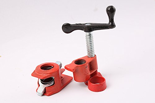 Wintools WT01Z0605 4 Pack) 3/4 Inch Wood Gluing Pipe Clamp Set Heavy Duty Pro Woodworking Cast Iron thumb #2