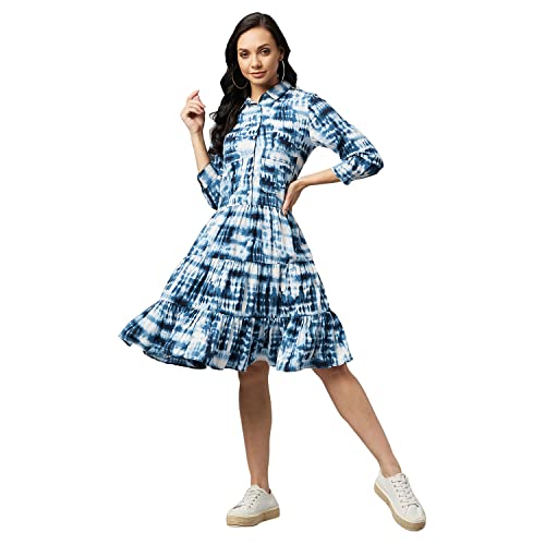 Image of Rare Women's Polyester Fit and Flare Knee-Length Casual Dress