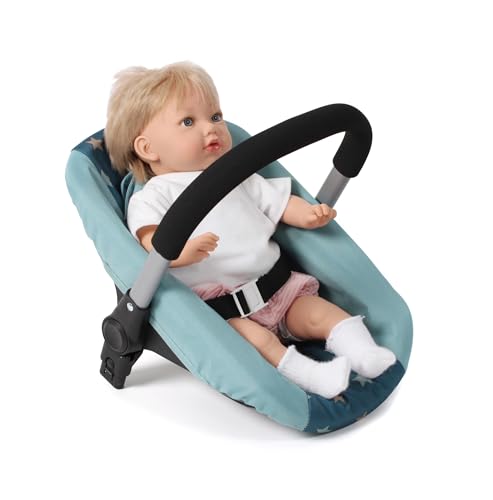 Asiento de coche para muñecas Bayer Chic 2000 con adaptador estrellas turquesas 4