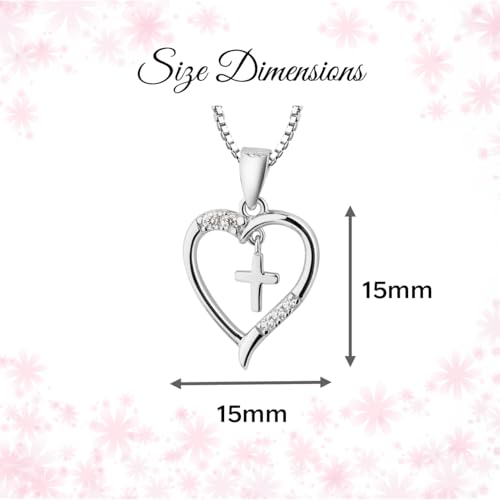 Cherished Moments Girl's Sterling Silver First Communion "Dancing Cross" Heart Necklace4