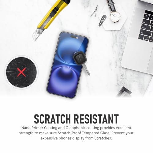 Image of SupCares Privacy Tempered Glass for iPhone 15 and iPhone 16 (6.1 Inch) With Installation Kit | Military-Grade Gorilla Screen Protector | Edge to Edge Coverage | Black