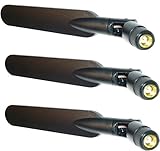 Super Power Supply 3 x 6dBi 2.4GHz 5GHz Dual Band WiFi RP-SMA Antenna for Routers Linksys EA6900 TP-Link TL-WR1043ND TL-WR2543ND TL-WDR4300 ASUS RT-N16 RT-N66U RT-AC66U RT-AC1750