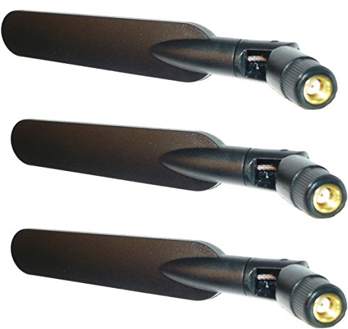 Super Power Supply 3 x 6dBi 2.4GHz 5GHz Dual Band WiFi RP-SMA Antenna for Routers Linksys EA6900 TP-Link TL-WR1043ND TL-WR2543ND TL-WDR4300 ASUS RT-N16 RT-N66U RT-AC66U RT-AC1750