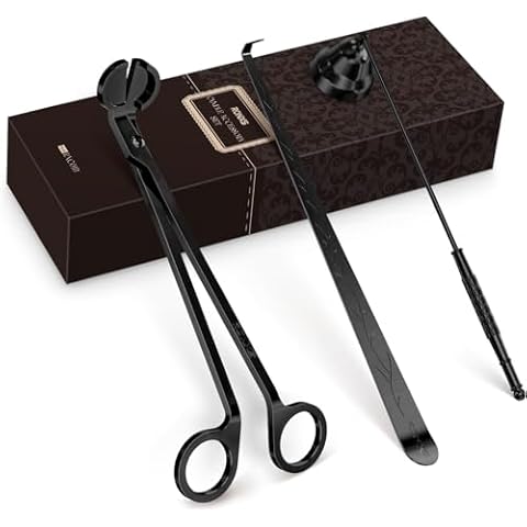 RONXS Candle Wick Trimmer, 3 in 1 Candle Snuffer, Wick Cutter & Candle Wick Dipper, Candle Care Kit Candle Accessory Set Ideal Gift for Candle Lover (Black) Cover