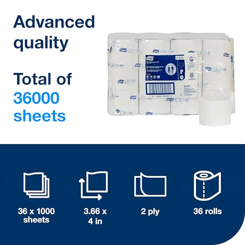 Tork Coreless High-Capacity Toilet Paper Roll T7, 36 x 1000 Sheets, 472880 - image 2