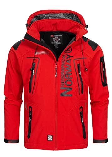 Geographical Norway Techno Men Distribrands - Veste Softshell Homme Impermeable - Manteau Respirant À Capuche Outdoor - Blouson Coupe Vent Tactique Resistant...
