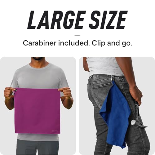Image of DRYKI Pocket-Sized Sweat Towels - The Original Sweat Absorbing Handkerchiefs - Quick-Dry Microfiber Sweat Rags for Face, Hands, & Body - Men & Women - Gym and Work (Summit: Large Size, 3 Pack)