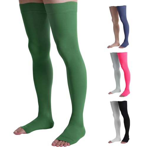 Image of Doc Miller Thigh High Compression Socks 20-30mmHg | Open Toe, Varicose Veins, Calf, Leg & Ankle Support, Pregnancy & Maternity Stockings, Small to Plus Size