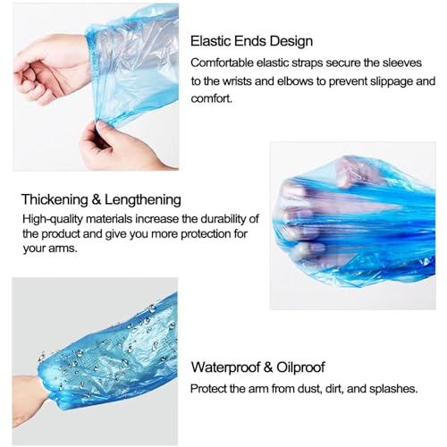 Manchons imperméables bleu 200pcs manchettes protection bras - 7